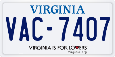 VA license plate VAC7407