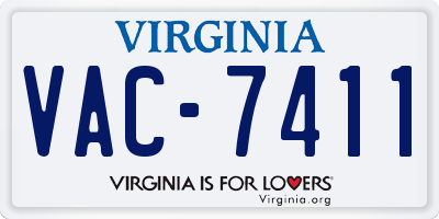 VA license plate VAC7411