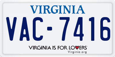 VA license plate VAC7416