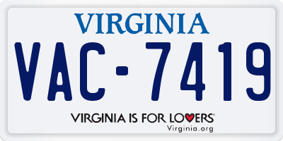 VA license plate VAC7419