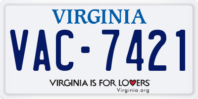 VA license plate VAC7421