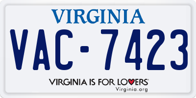VA license plate VAC7423
