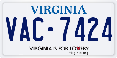 VA license plate VAC7424