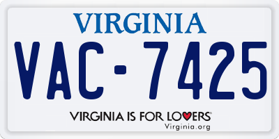 VA license plate VAC7425