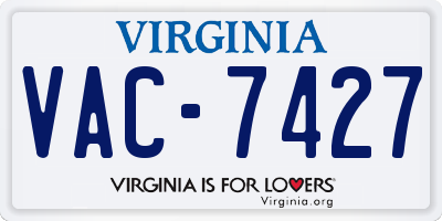 VA license plate VAC7427