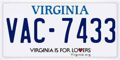 VA license plate VAC7433