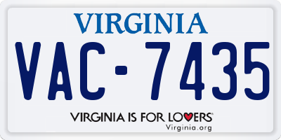 VA license plate VAC7435
