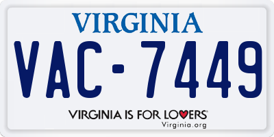 VA license plate VAC7449
