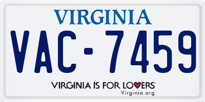 VA license plate VAC7459