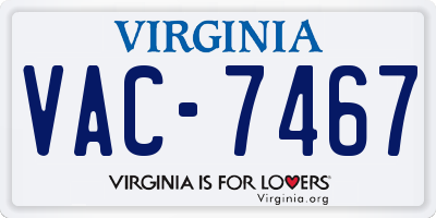 VA license plate VAC7467