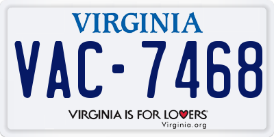 VA license plate VAC7468