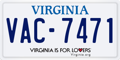 VA license plate VAC7471
