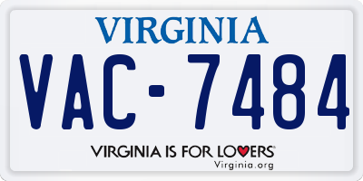 VA license plate VAC7484