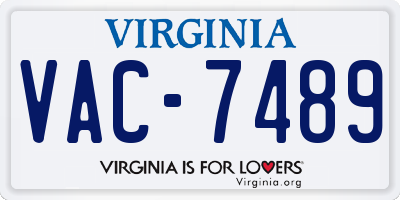 VA license plate VAC7489