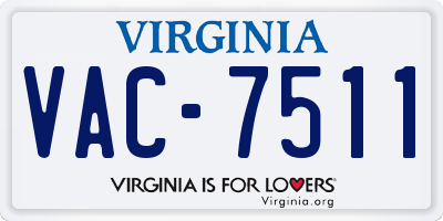 VA license plate VAC7511