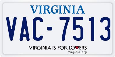 VA license plate VAC7513