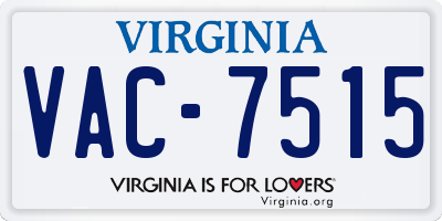 VA license plate VAC7515