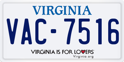 VA license plate VAC7516