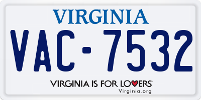 VA license plate VAC7532