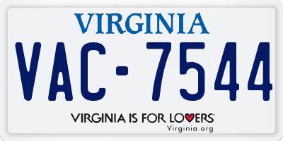 VA license plate VAC7544