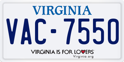 VA license plate VAC7550