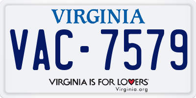 VA license plate VAC7579