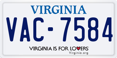 VA license plate VAC7584