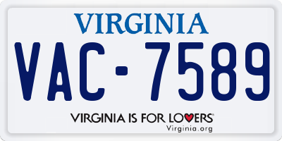 VA license plate VAC7589