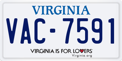 VA license plate VAC7591