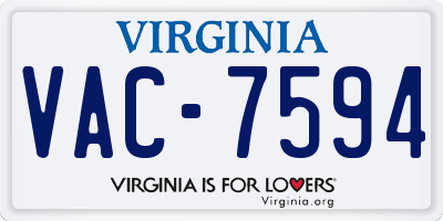 VA license plate VAC7594