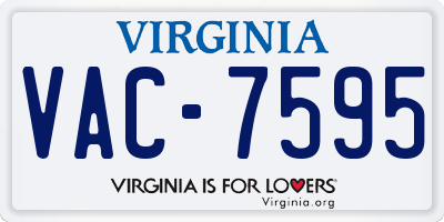 VA license plate VAC7595