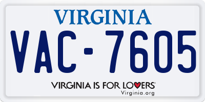 VA license plate VAC7605