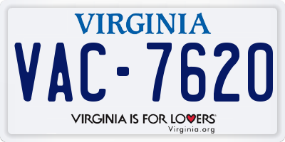 VA license plate VAC7620