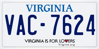 VA license plate VAC7624