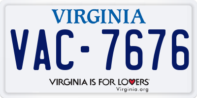 VA license plate VAC7676