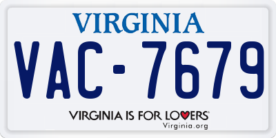 VA license plate VAC7679