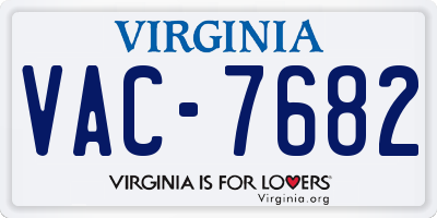 VA license plate VAC7682