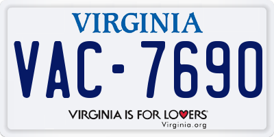 VA license plate VAC7690