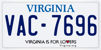 VA license plate VAC7696