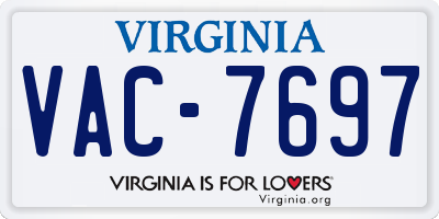 VA license plate VAC7697