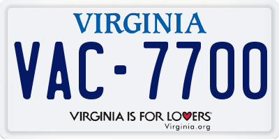 VA license plate VAC7700