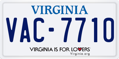 VA license plate VAC7710