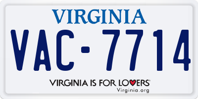 VA license plate VAC7714