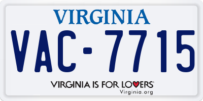 VA license plate VAC7715
