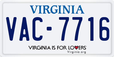 VA license plate VAC7716