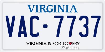 VA license plate VAC7737