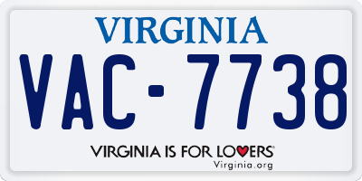 VA license plate VAC7738