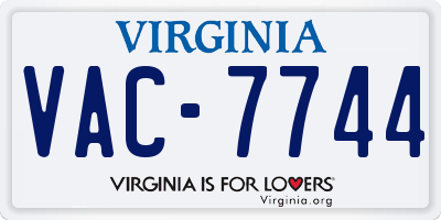 VA license plate VAC7744