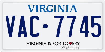 VA license plate VAC7745