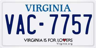 VA license plate VAC7757